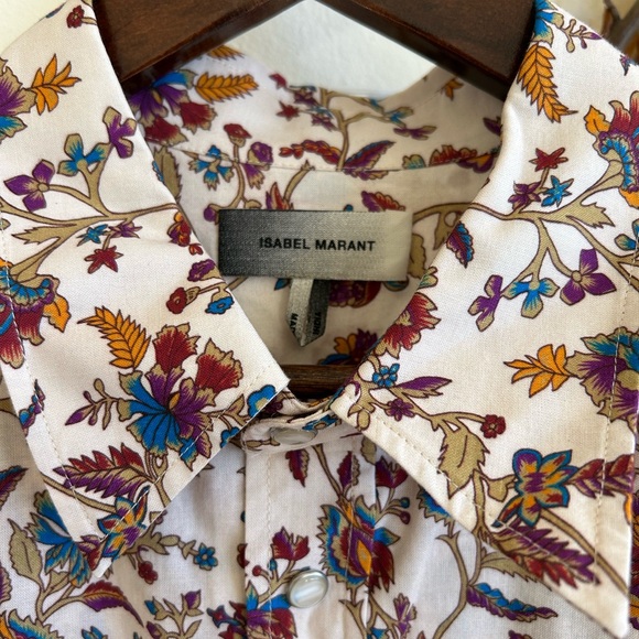 Isabel Marant floral shirt pearl snap buttons off white - Picture 4 of 5
